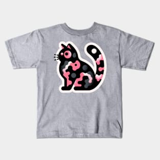 Camo Kitty in Pink and Black Kids T-Shirt